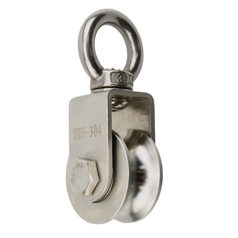 Heyous 1-Pack U Type Swivel Pulley 304 Stainless Steel Duplex Bearing Super-Silent Detachable 360 Degree Rotation Heavy Duty Traction Wheel - Image 3
